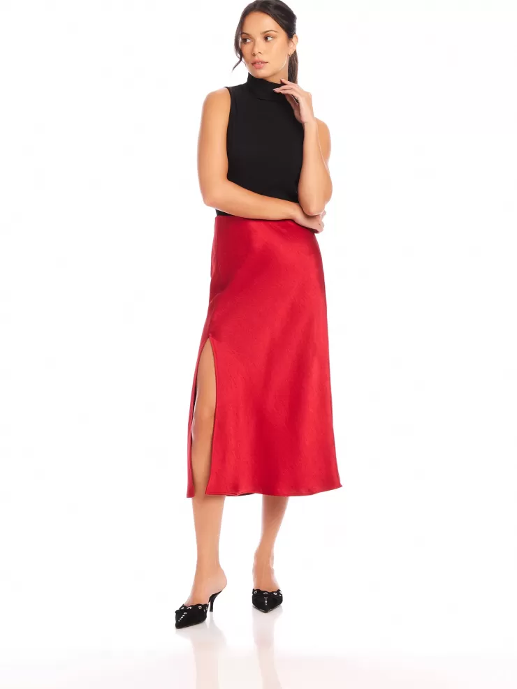 Brielle Midi Skirt In Cherry Red>FIFTEEN TWENTY Clearance