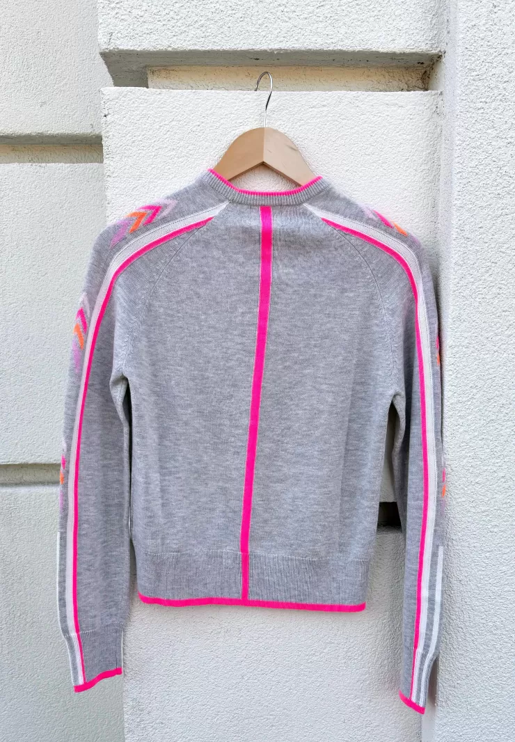 Chevron Sleeve Crew Sweater In >BRODIE Shop