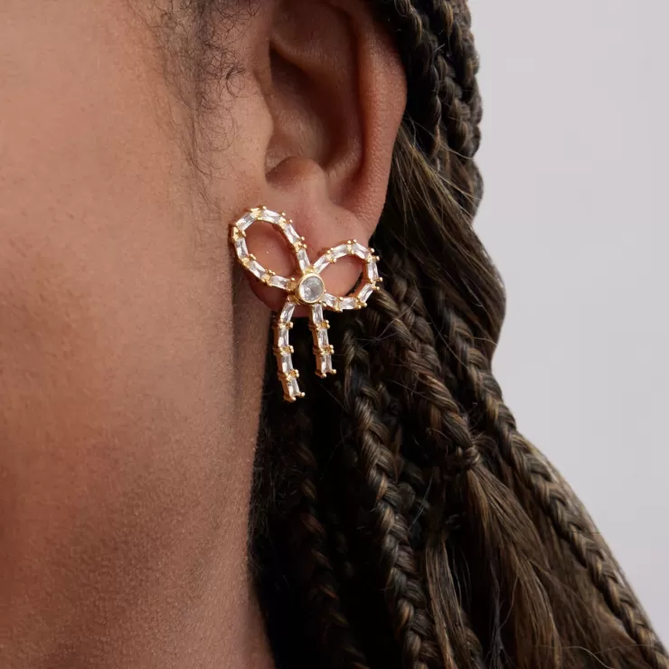 Crystal Bow Studs In >MIGNONNE GAVIGAN Cheap