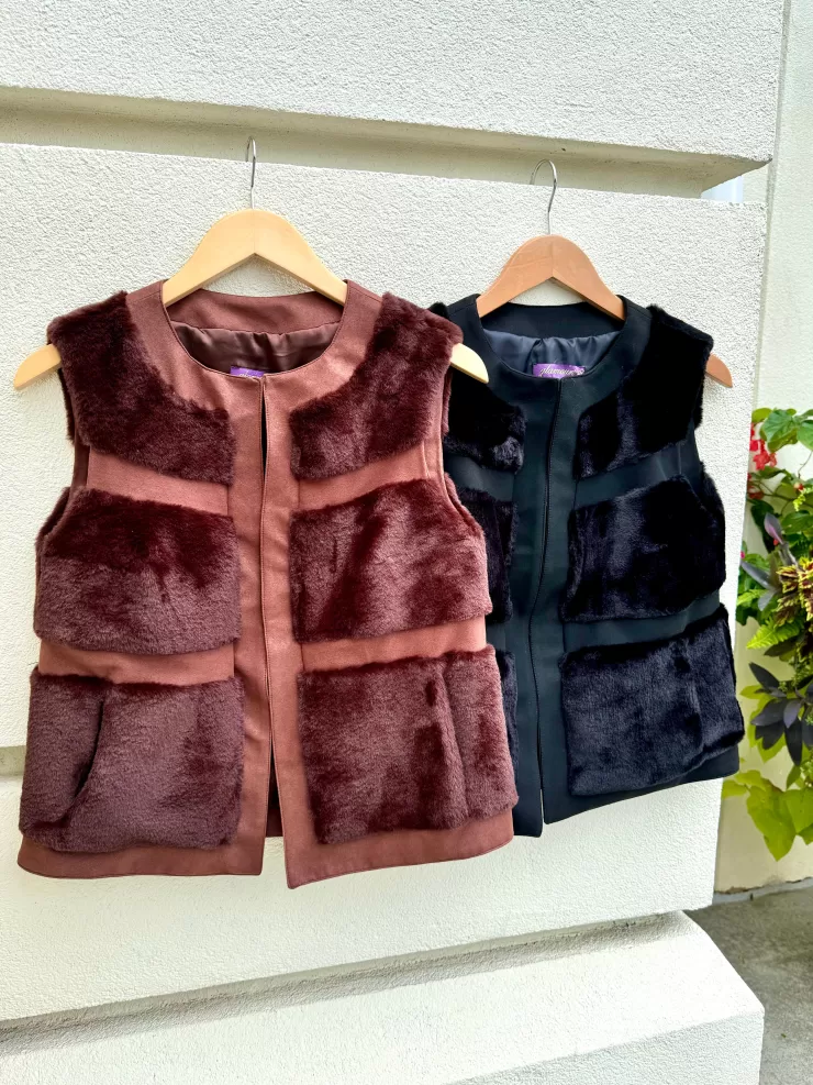 Faux Fur Paneled Vest In >GLAMOURPUSS Cheap