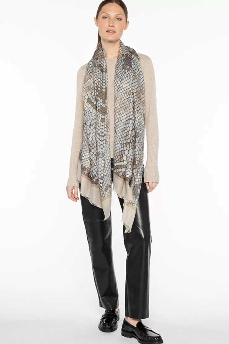 Geo Skin Print Scarf In >KINROSS CASHMERE Flash Sale