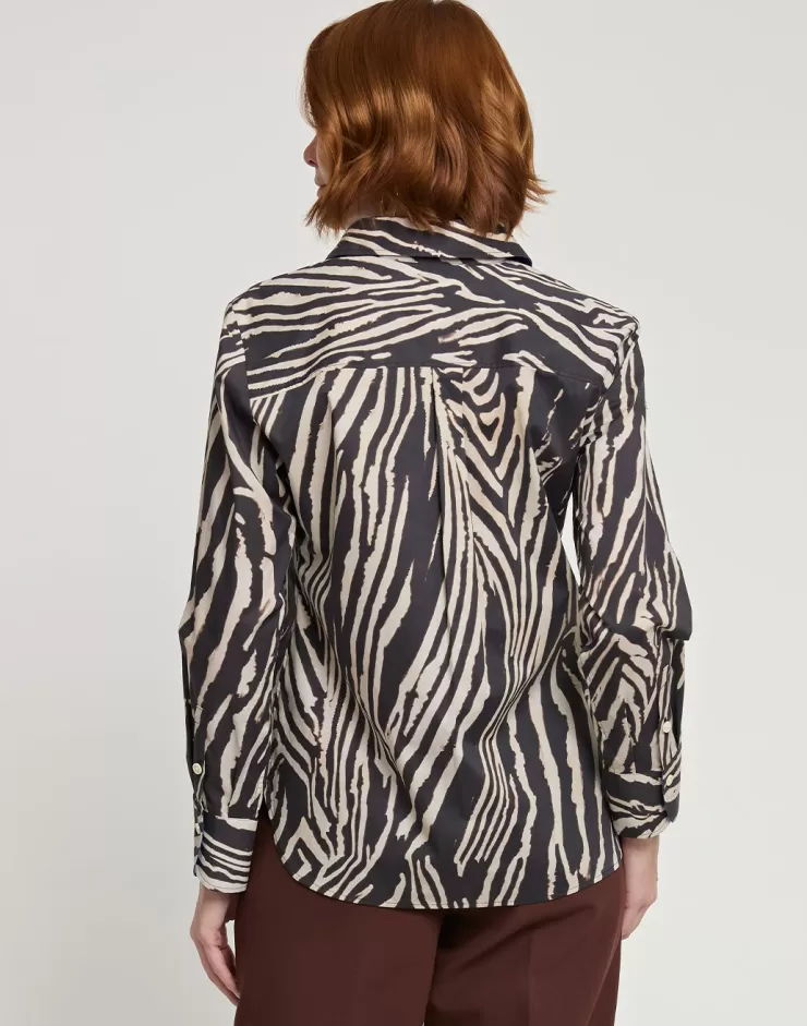 Margot Long Sleeve Zebra Print Shirt In *FINAL SALE*>HINSON WU New