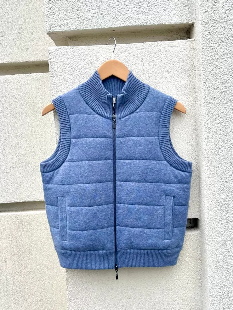 Reversible Quilted Zip Vest In >KINROSS CASHMERE New