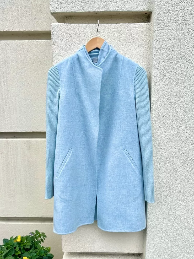 Rib Sleeve Coat In >KINROSS CASHMERE Outlet