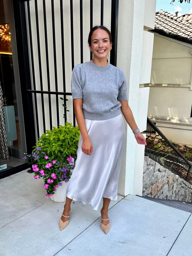 Satin Midi Skirt In >ROSE AND CROWN Hot