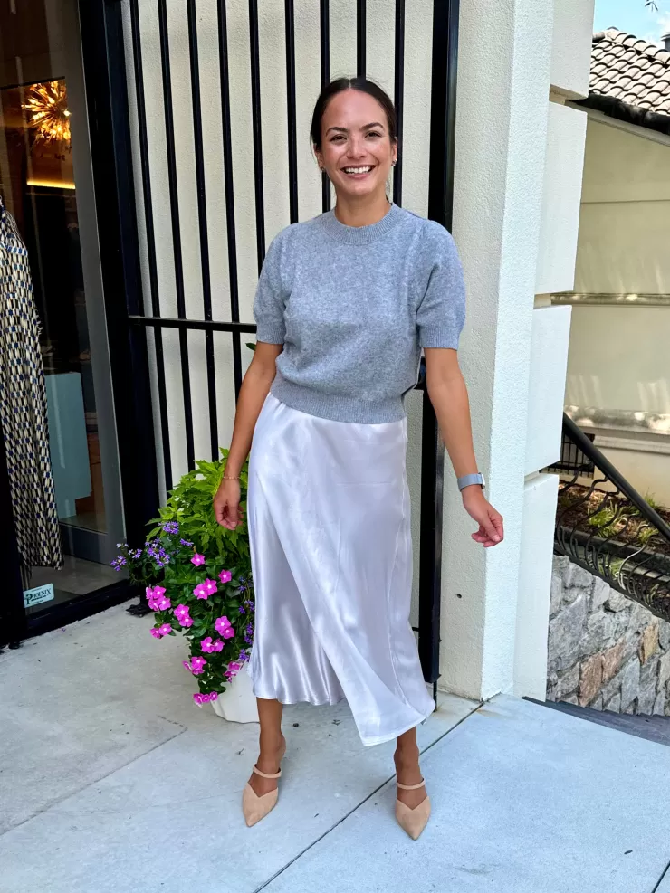 Satin Midi Skirt In >ROSE AND CROWN Hot