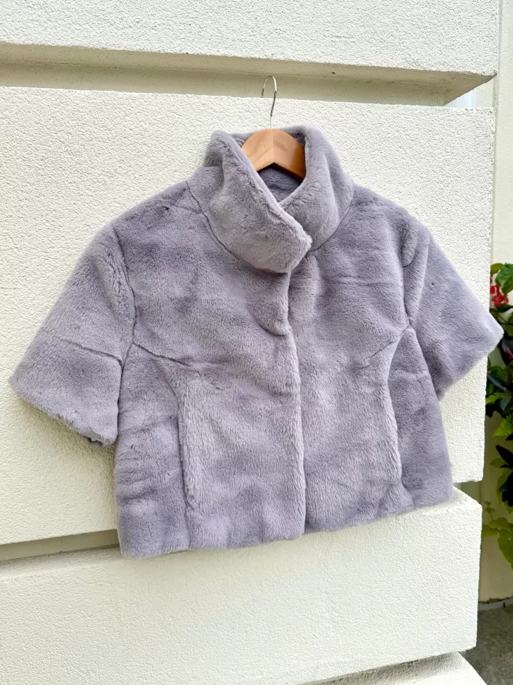 Standing Collar Faux Fur Bolero Jacket In >GLAMOURPUSS Sale