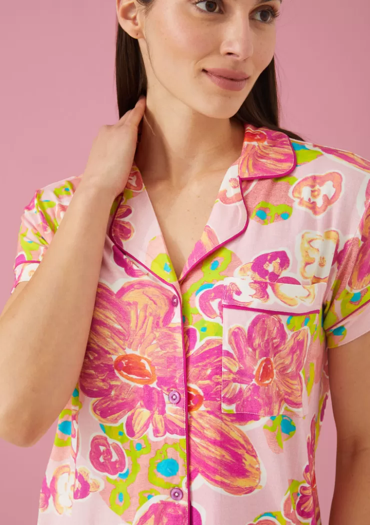The Jenna PJ Set In Floral Pond Pink>ALIVIA Online