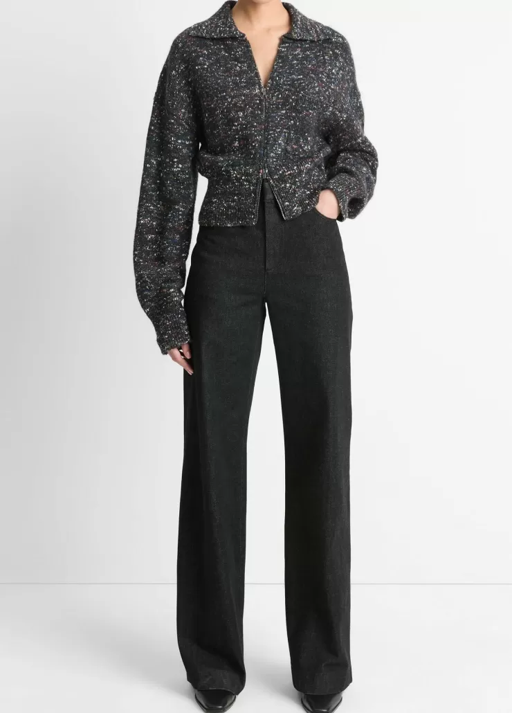 Wool-Silk Donegal Zip Jacket In Donegal>VINCE Sale